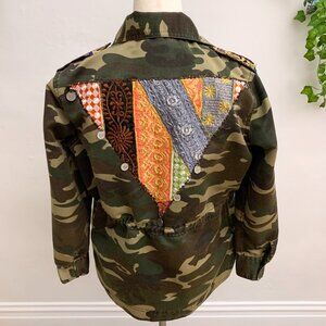 Anthropologie Beautiful Stories Patchwork Camo Utility Jacket Size Medium